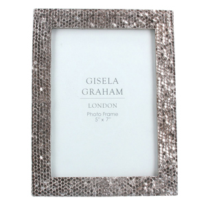 Gisela Graham Resin Photo Frame Silver Chainmail